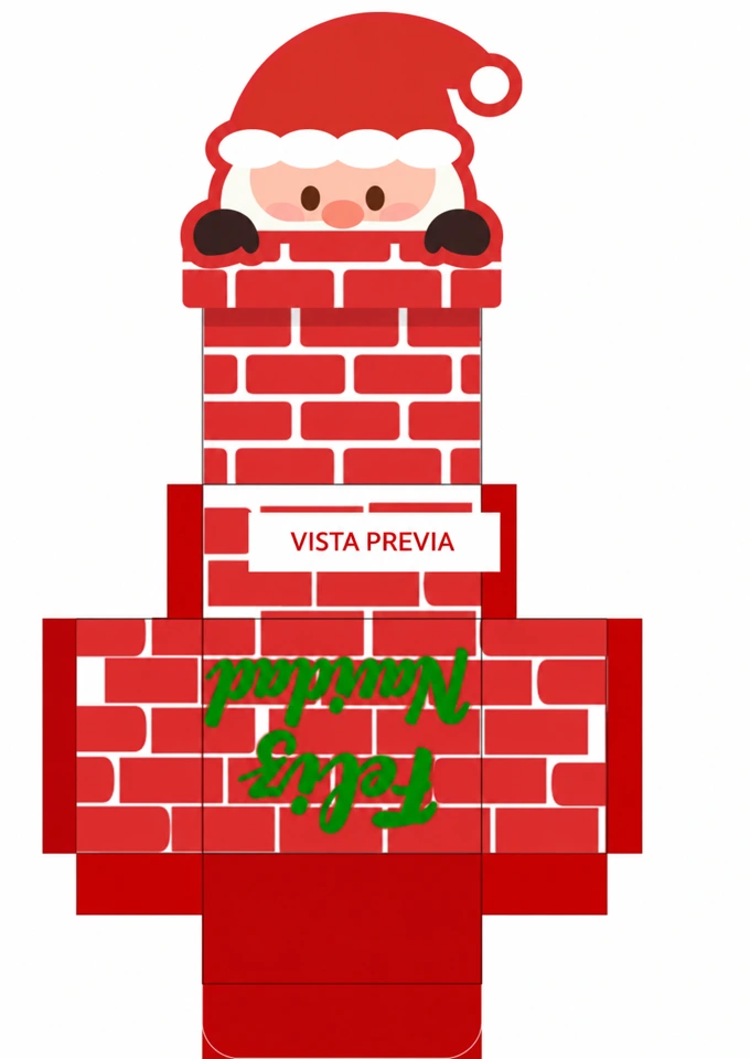 Vista previa del molde: Papá Noel en la chimenea
