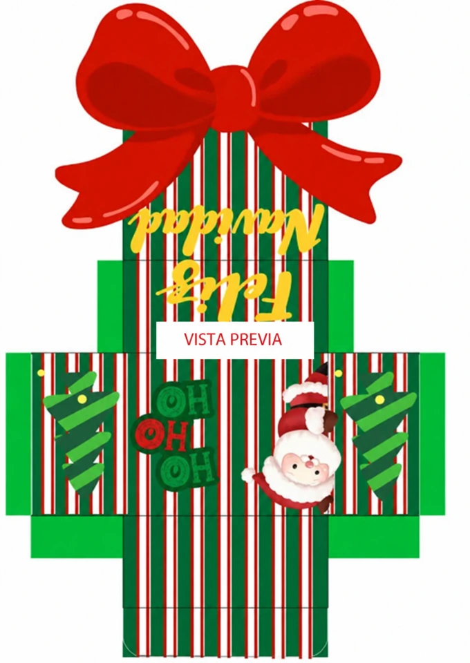 Vista previa del molde: Lazo rojo navideño